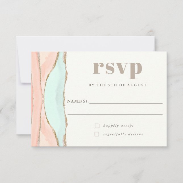 Artistic Coastal Watercolor Abstract RSVP (Front)