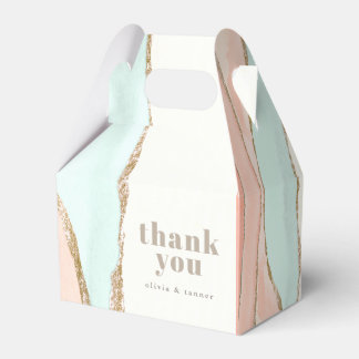 Artistic Coastal Watercolor Abstract Thank You Favour Box