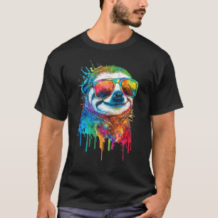 Artistic Colorful Pop painted Sloth T-Shirt