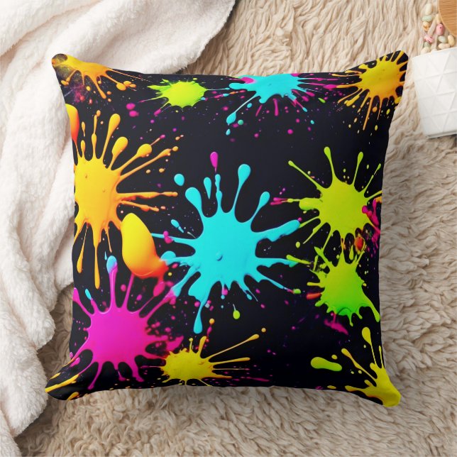 Artistic Colour Burst with Dripping Paint Cushion (Blanket)