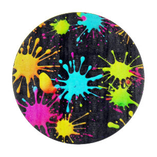 Artistic Colour Burst with Dripping Paint Cutting Board