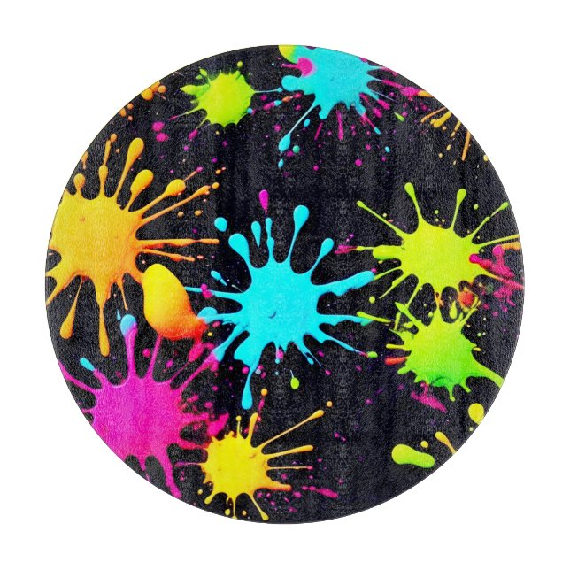 Artistic Colour Burst with Dripping Paint Cutting Board (Front)