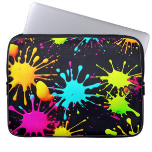 Artistic Colour Burst with Dripping Paint Laptop Sleeve