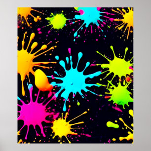 Artistic Colour Burst with Dripping Paint Poster