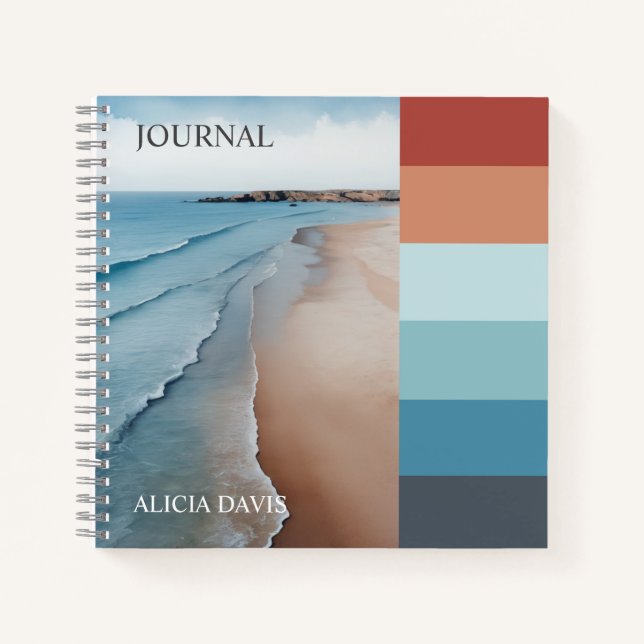 Artistic colour palette watercolor beach  notebook (Front)