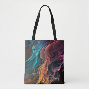 Artistic Colour Smoke Pattern Tote Bag