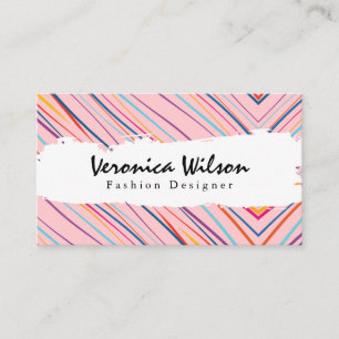 Artistic Colourful Abstract Lines Business Card