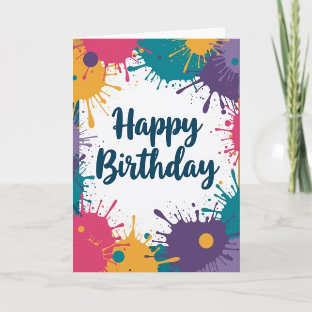Artistic Colourful Birthday Card (Front)