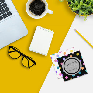 Artistic Colourful Black White Modern Business Car Square Business Card