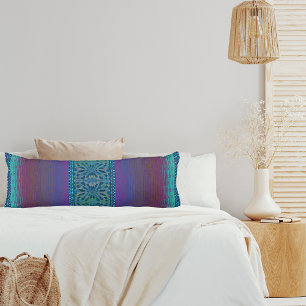 Artistic colourful boho pattern throw body pillow