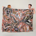 Artistic Colourful Damask Coral Fleece Blanket<br><div class="desc">Artistic Colourful Damask Coral</div>