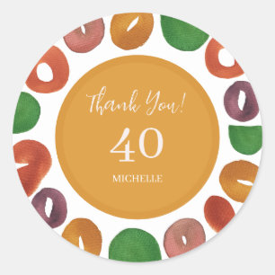 Artistic Colourful Fall Paper Plate Classic Round Sticker