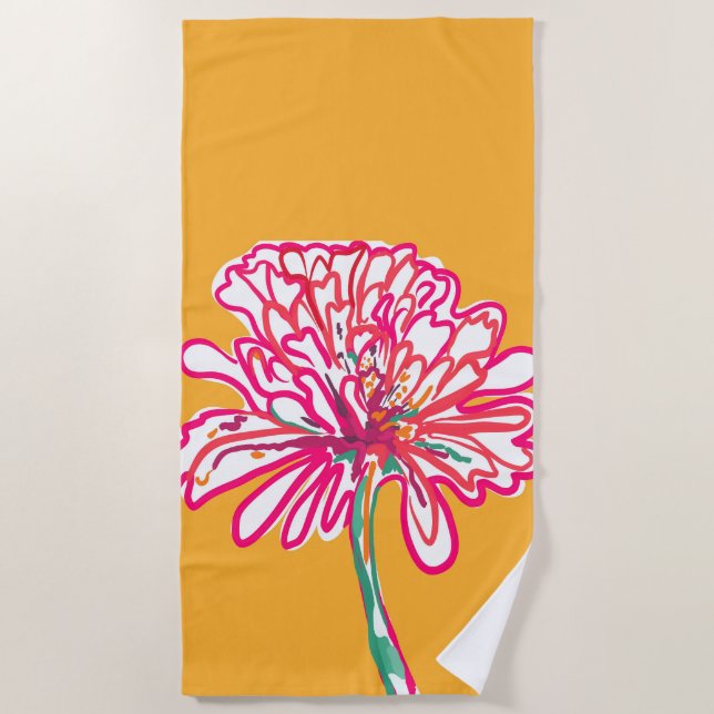 Artistic Colourful Flower  Beach Towel (Front)