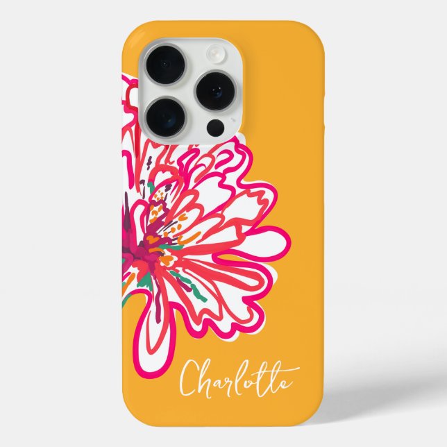 Artistic Colourful Flower Customised Name Case-Mate iPhone Case (Back)