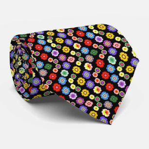 Artistic Colourful Flower Garden Pattern Tie