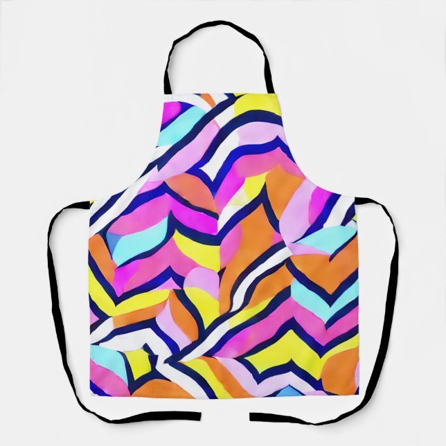 Artistic Colourful Geometric Pattern Apron (Front)