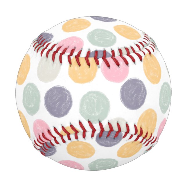 artistic colourful pastel polka dot baseball (Front)