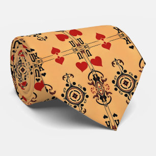 Artistic Colourful Playing Cards Pattern Tie