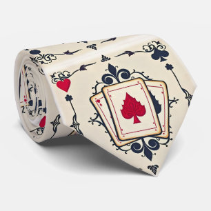 Artistic Colourful Playing Cards Pattern Tie