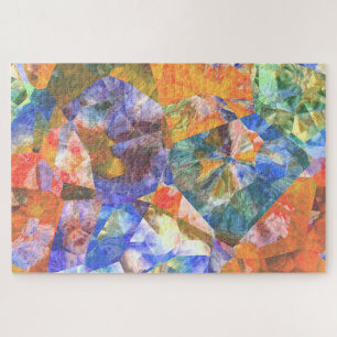 Artistic Colourful Polygon Mosaic Art Pattern Jigsaw Puzzle
