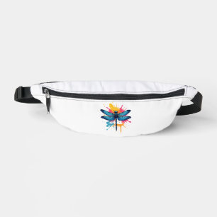 Artistic Colourful Pop Art painted Dragonfly Bum Bags