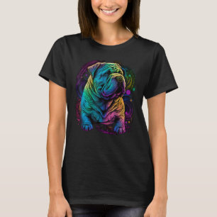 Artistic Colourful Pop Art painted Shar Pei T-Shirt
