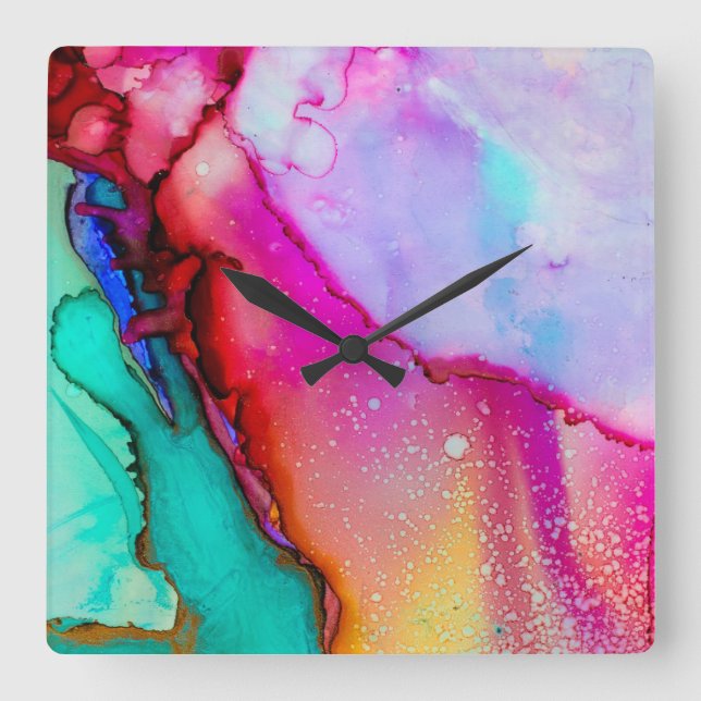 Artistic colourful wall clock (Front)