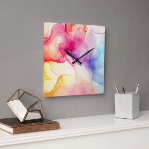 Artistic colourful wall clock