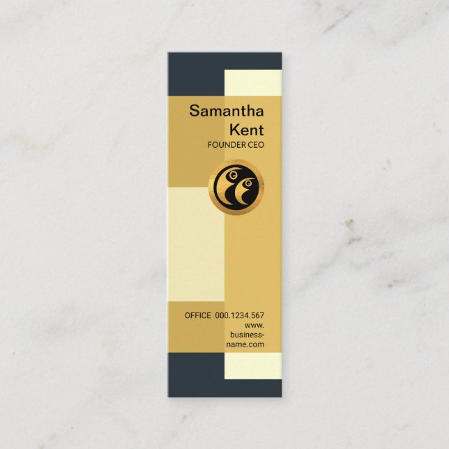 Artistic Columnar Building Blocks CEO Founder Mini Business Card (Front)