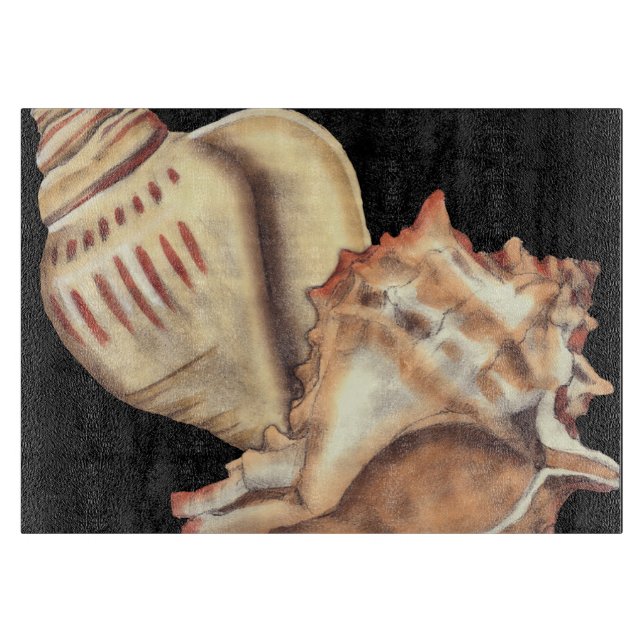 Artistic Conch Shells Cutting Board (Front)