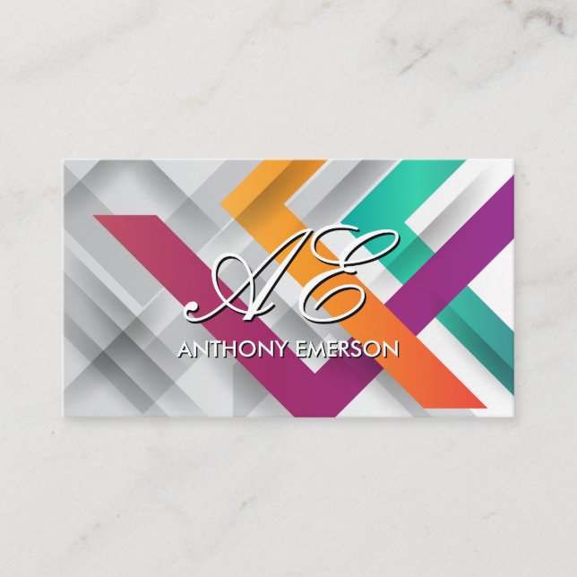 Artistic Contemporary Background Business Card (Front)