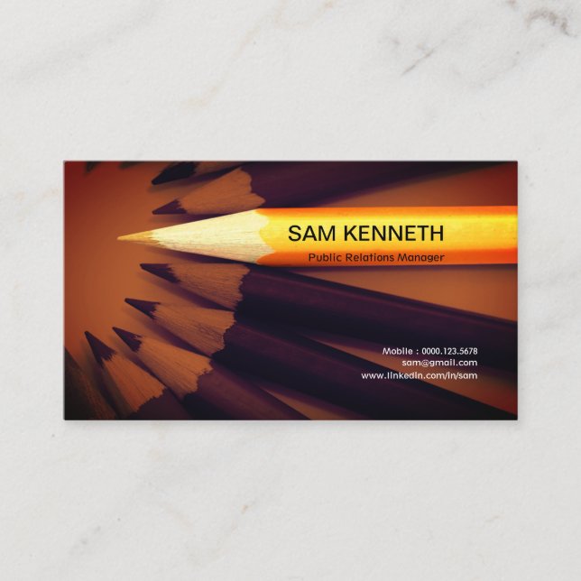 Artistic Creative Colourful Pencil PR Business Business Card (Front)