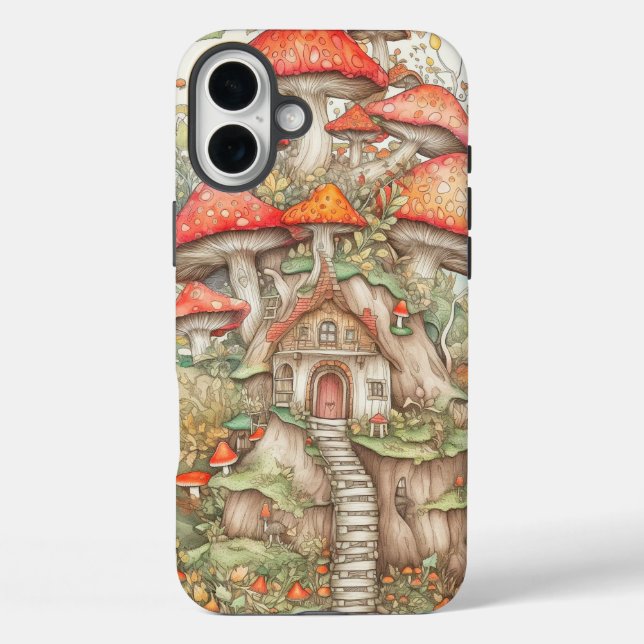 Artistic Creative Mushroom Dwelling Illustration Case-Mate iPhone Case (Back)