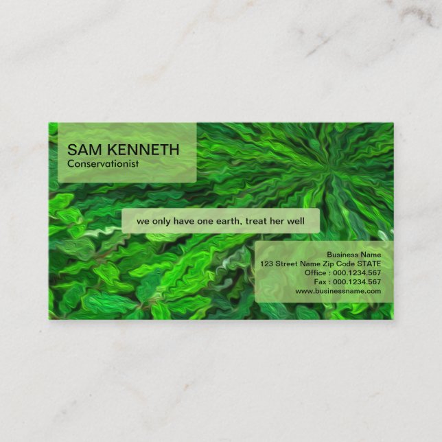 Artistic Creative Sea Algae Seaweed Conservation Business Card (Front)