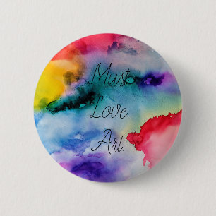 Artistic Creative Splashes of Watercolor 6 Cm Round Badge
