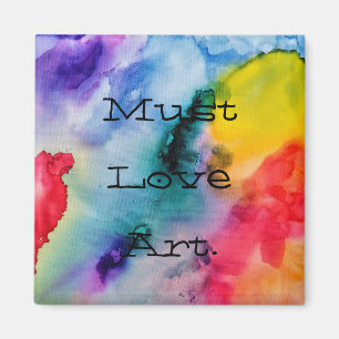 Artistic Creative Splashes of Watercolor Magnet