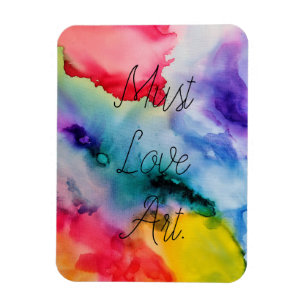 Artistic Creative Splashes of Watercolor Magnet