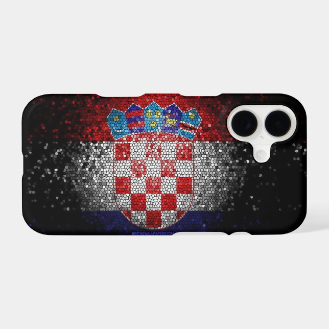 Artistic Croatian Flag iPhone 17 Case | Croatia He (Back Horizontal)