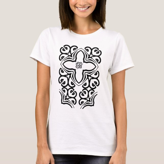 Artistic Cross Ladies Long Sleeve Tee Shirt (Front)