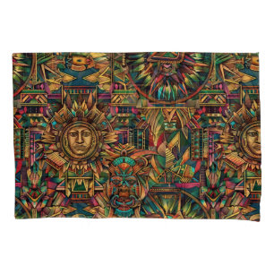 Artistic Cyan "Vibrant Historical Emblem" Pillowca Pillowcase