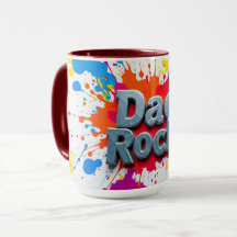 Artistic Dad Rocks Colour Burst Mug