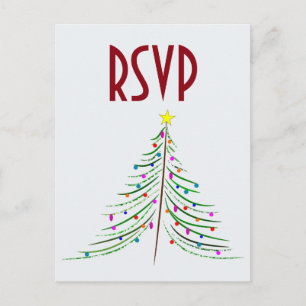 Artistic Decorated Christmas Tree RSVP Postcard