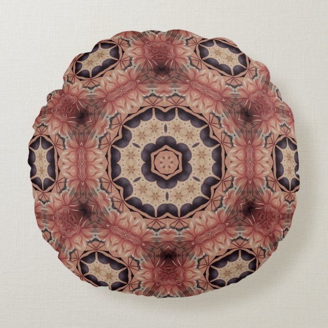 Artistic Design. Art deco motif pattern with luxur Round Cushion (Front)