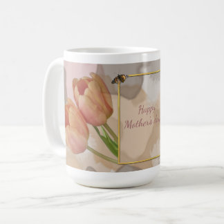Artistic design with tulips and custom text coffee mug