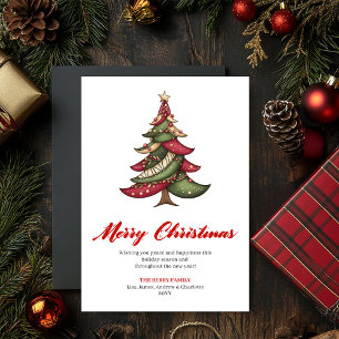 Artistic Designer Christmas Tree Greeting Layout Holiday Card
