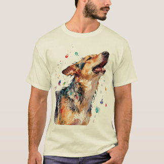 Artistic Doberman Pinscher & Watercolor German She T-Shirt