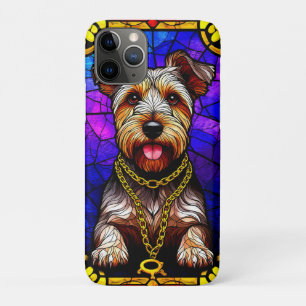 Artistic Dog Stained Glass Portrait iPhone 11 Pro Case
