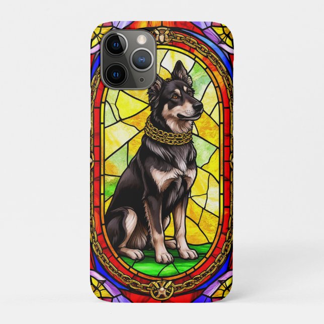 Artistic Dog Stained Glass Portrait Case-Mate iPhone Case (Back)