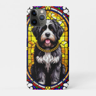 Artistic Dog Stained Glass Portrait iPhone 11 Pro Case