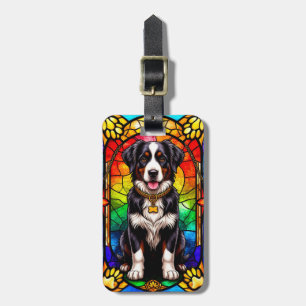 Artistic Dog Stained Glass Portrait Luggage Tag